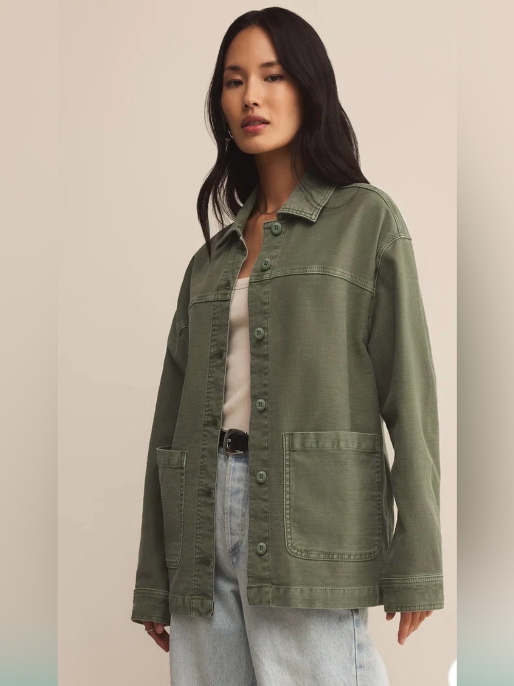 Z Supply Olive Green Utility Jacket - Picture 1 of 7